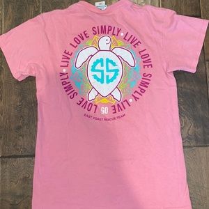 Simply Southern Tee shirt pink Turtle